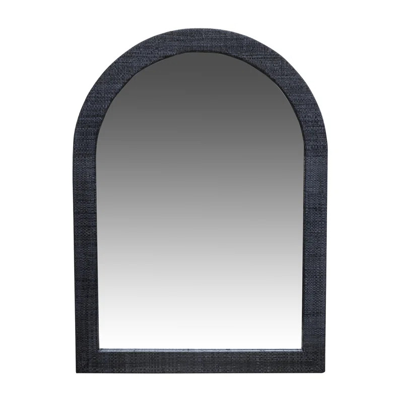 Milo Arched Raffia Mirror | Wayfair North America