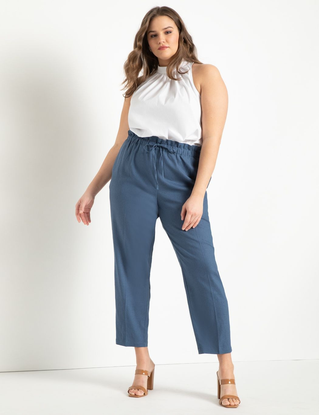 Linen Pant with Drawstring | Eloquii