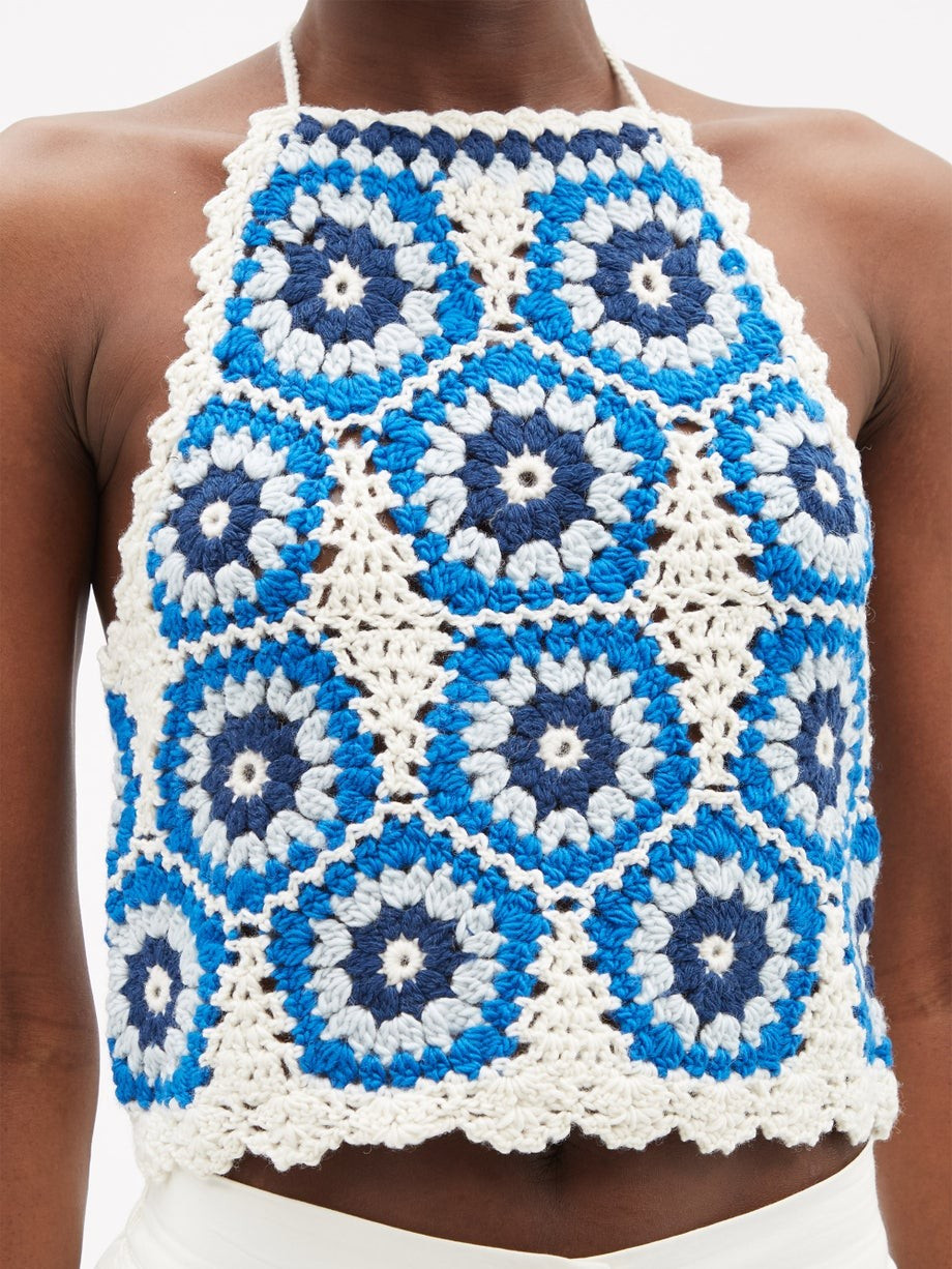 Hayden crochet wool-blend tank top | Sea | Matches (US)