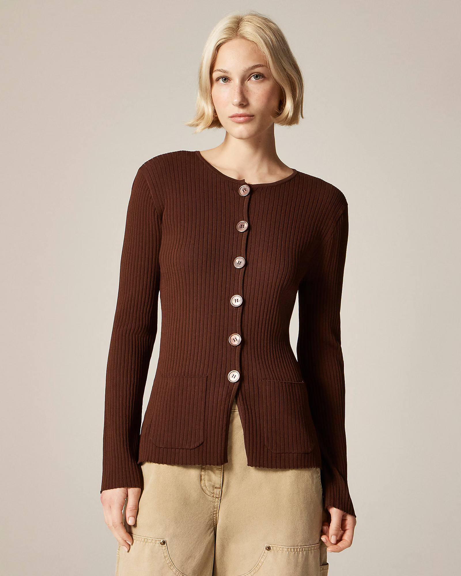 Super-stretch ribbed cardigan | J. Crew US