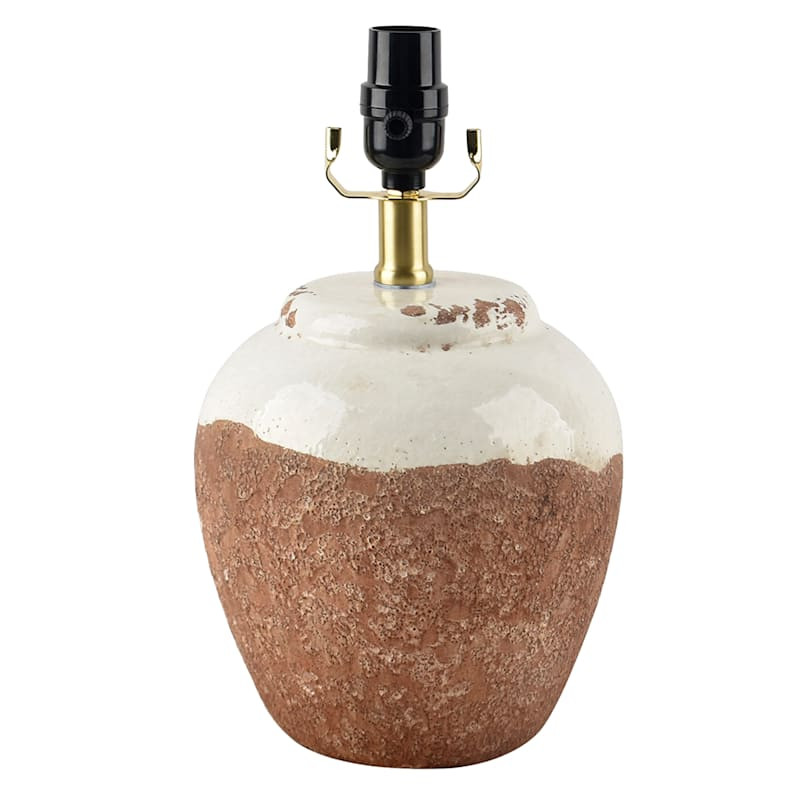 Natural Ceramic Two-Toned Textured Lamp, 12" | At Home