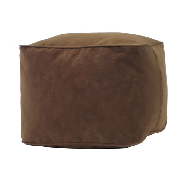 Medium Ottoman Microsuede Brown - Gold Medal Bean Bags | Target