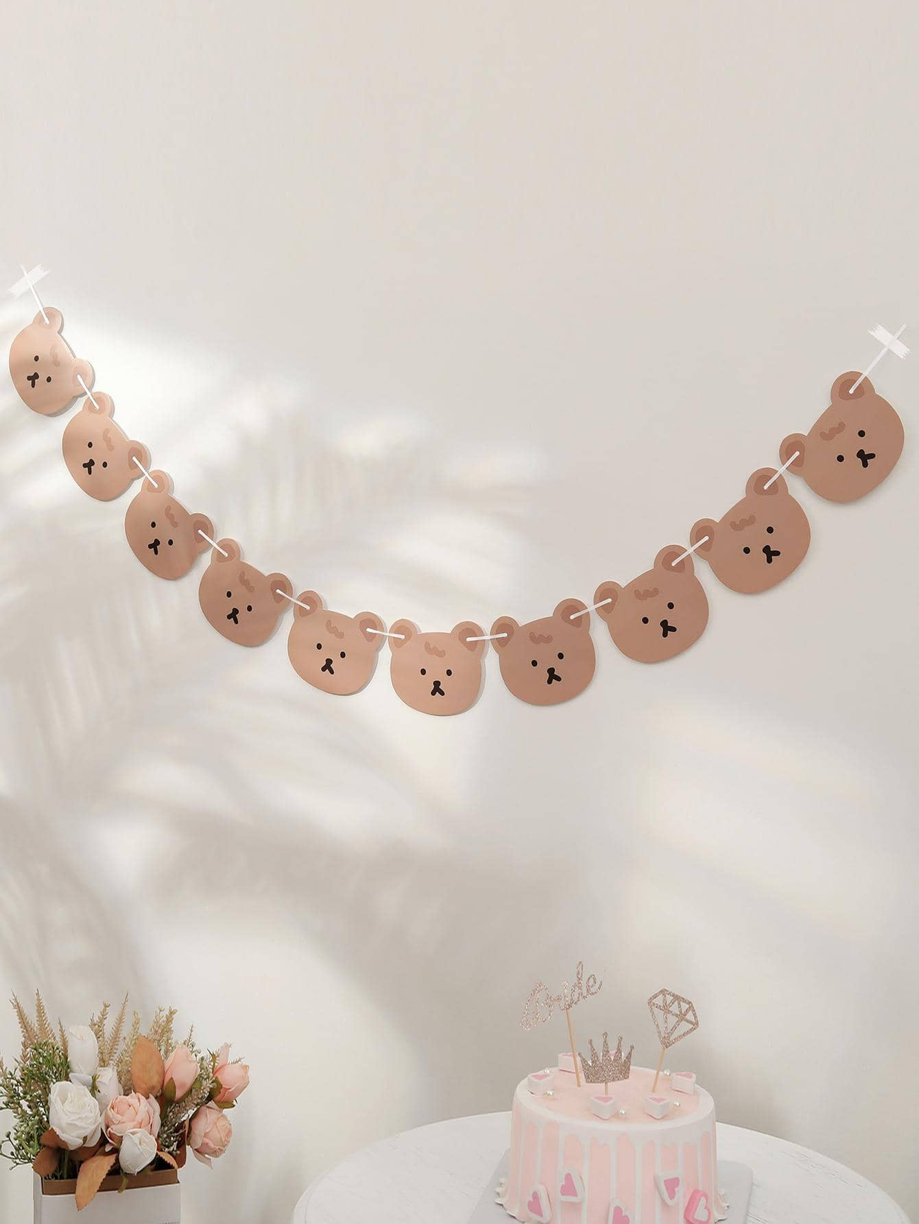 1pc Paper Pull Flag, Cute Cartoon Bear Decor Pull Flag For Home,Christmas | SHEIN