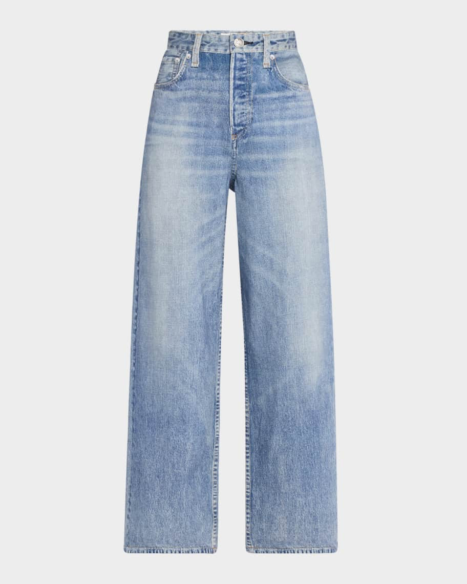 Miramar Andi Cotton-Terry Wide-Leg Jeans | Neiman Marcus