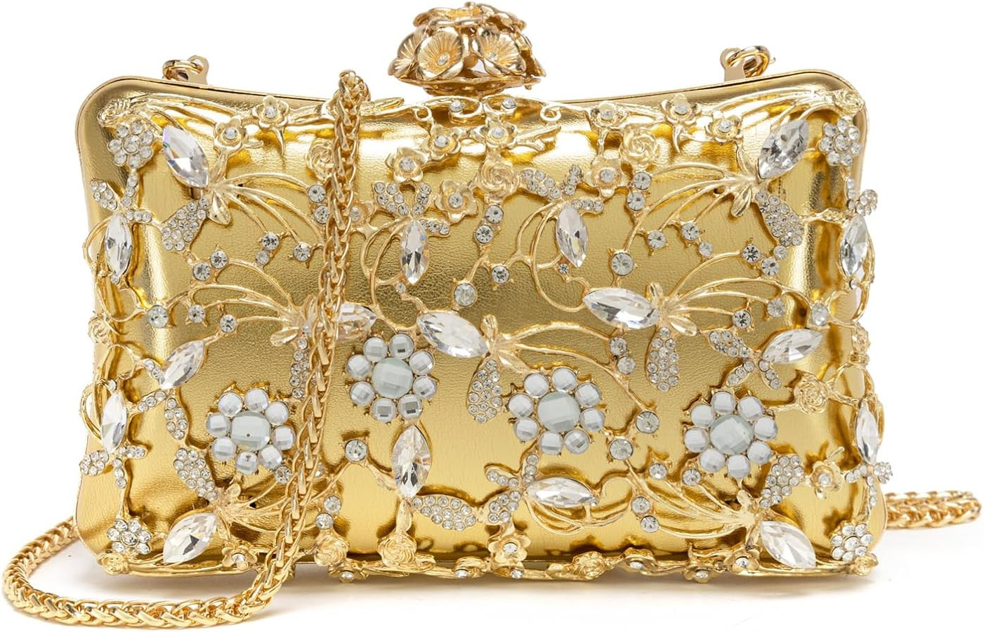Rhinestone Evening Clutch Purse, Sparkling Shoulder Bag with Chain | Amazon (US)