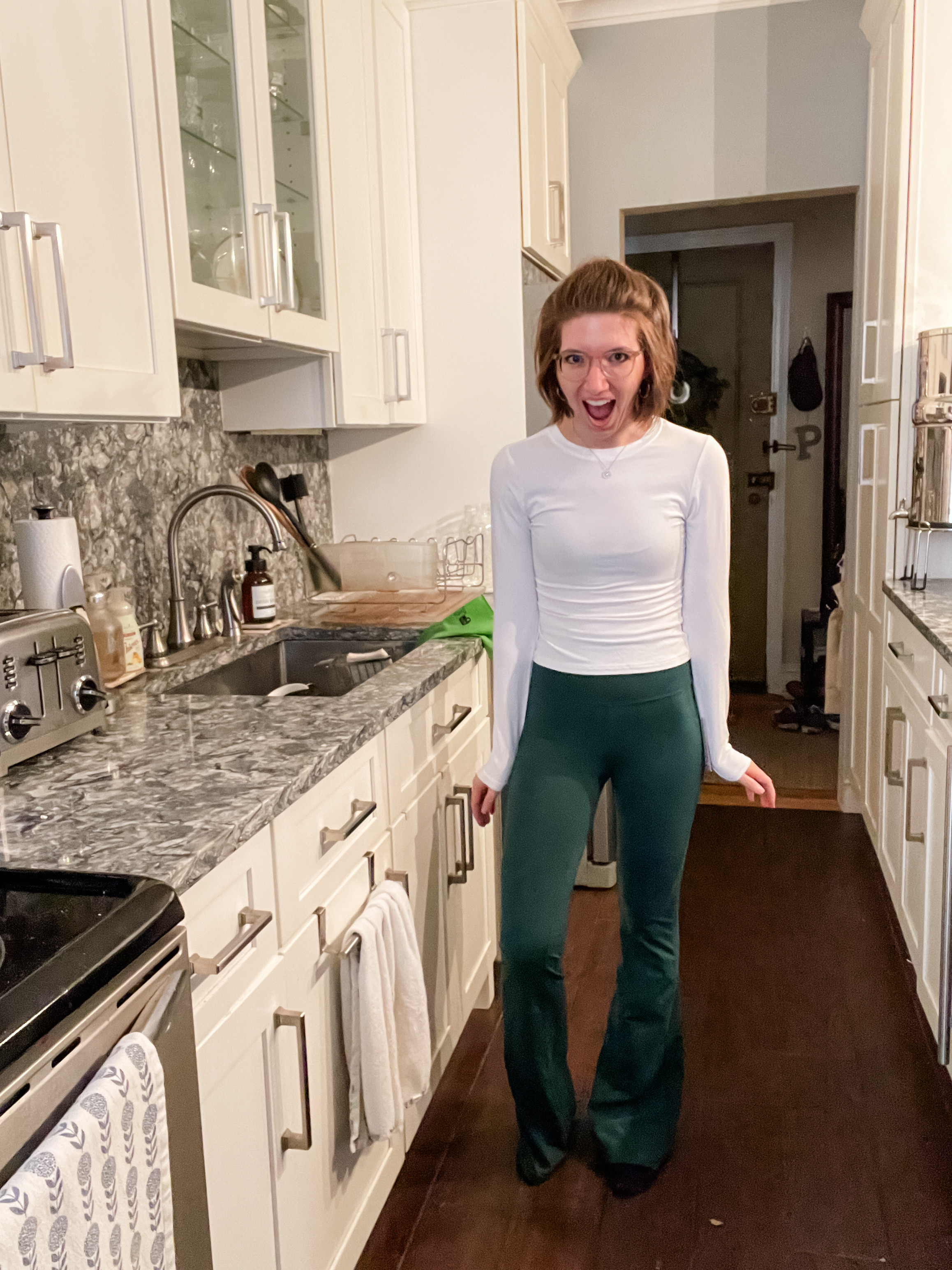 Layering long sleeve tee: I sized down
Flare leggings / yoga pants: TTS.  OMGSOSOFT!!!! Perfect for taller girlies

#LTKCyberWeek #LTKSaleAlert #LTKStyleTip