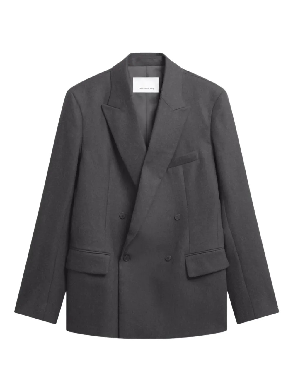 The Frankie Shop double-breasted Flannel Blazer | Grey | FARFETCH | Farfetch Global