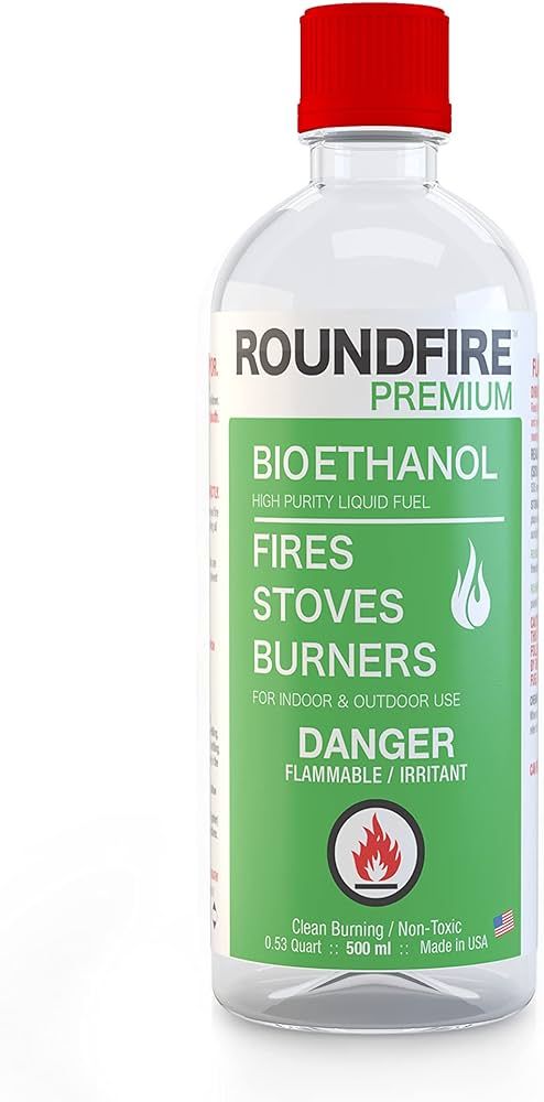 Roundfire Premium Tabletop Fireplace Fuel - 0.5 Liter Denatured Alcohol for Gel & Ethanol Fire Pi... | Amazon (US)