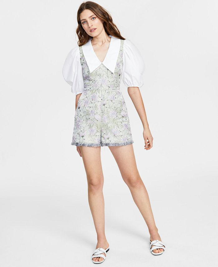 En Saison Talita Mixed-Media Romper & Reviews - Dresses - Women - Macy's | Macys (US)