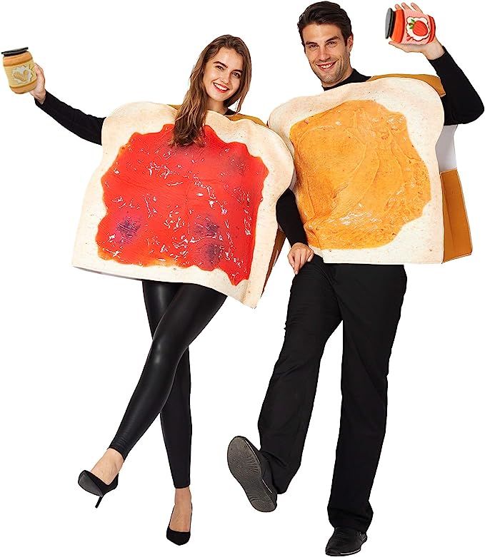 Peanut Butter and Jelly PBJ Costume Adult Couple Set w/one Peanut Butter Plush and One Jelly Plus... | Amazon (US)