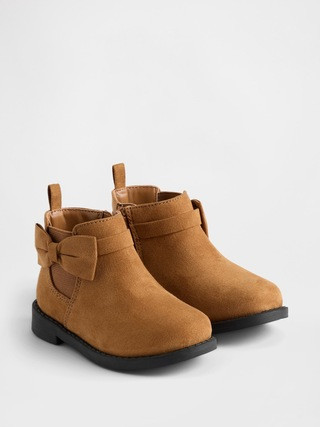 Toddler Vegan Suede Bow Chelsea Boots | Gap (US)