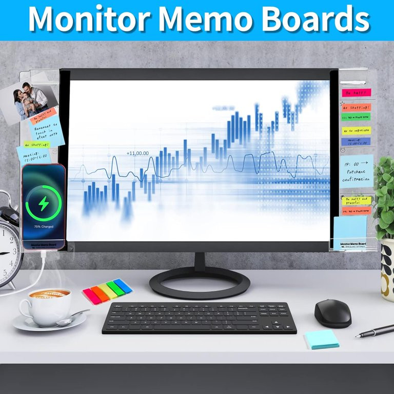 Monitor Memo Board, 2PCS Multifunction Sticky Note Holder for Computer Screen, Acrylic Computer M... | Walmart (US)