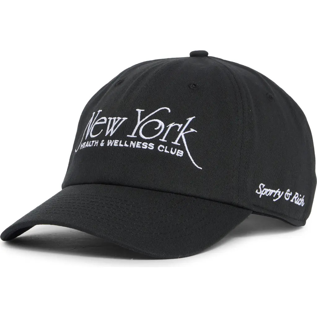 Sporty & Rich NY 94 Cotton Twill Baseball Cap in Faded Black at Nordstrom | Nordstrom