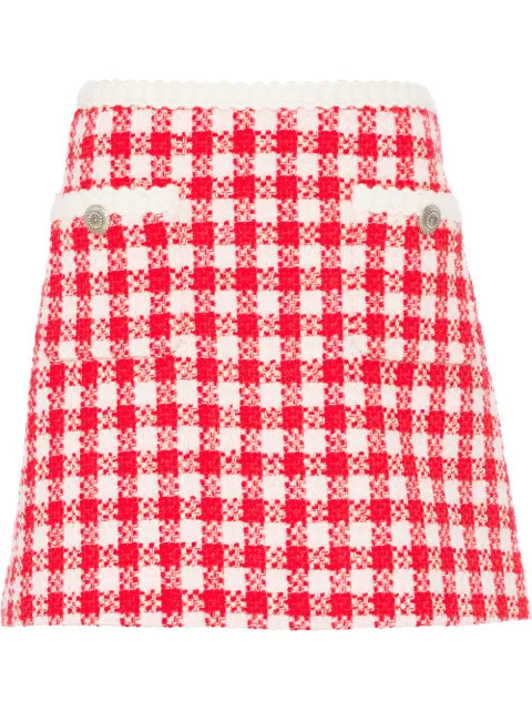 Saia de tweed xadrez | FarFetch BR