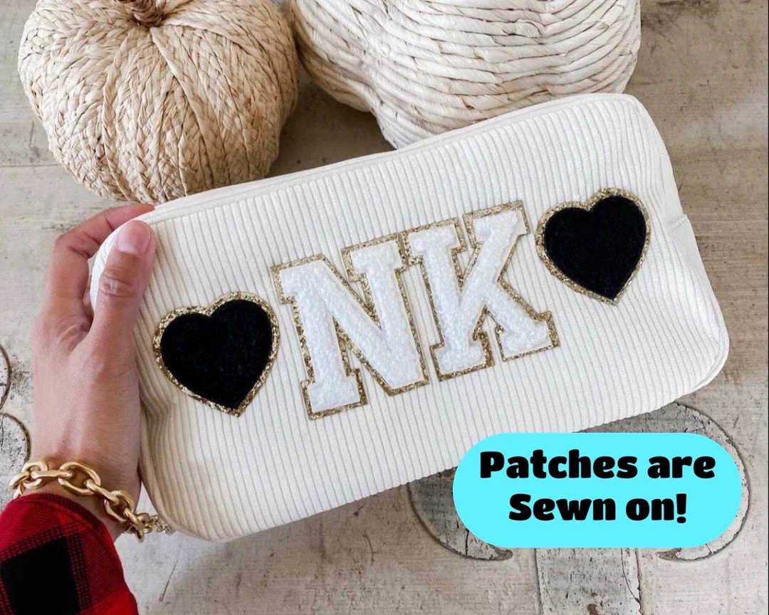 Large-corduroy Makeup Bag-customized-preppy-personalized - Etsy | Etsy (US)