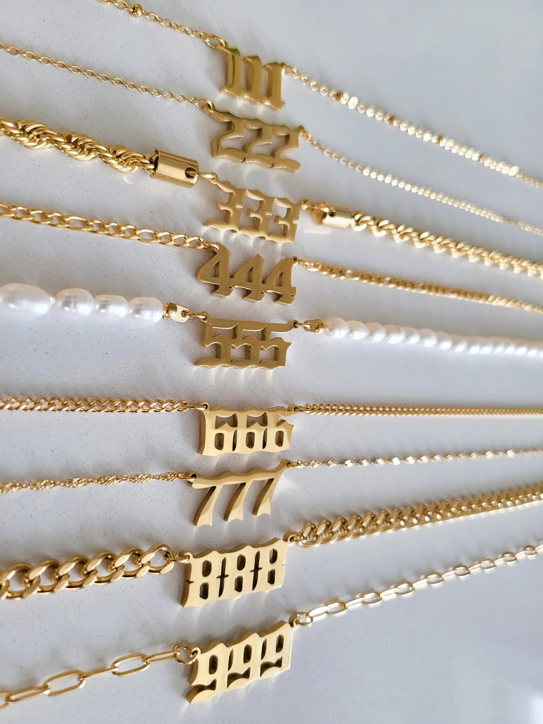 18K Gold Filled Angel Number Necklace, Angel Number Necklace, Lucky Number Necklace, Angel Number... | Etsy (US)