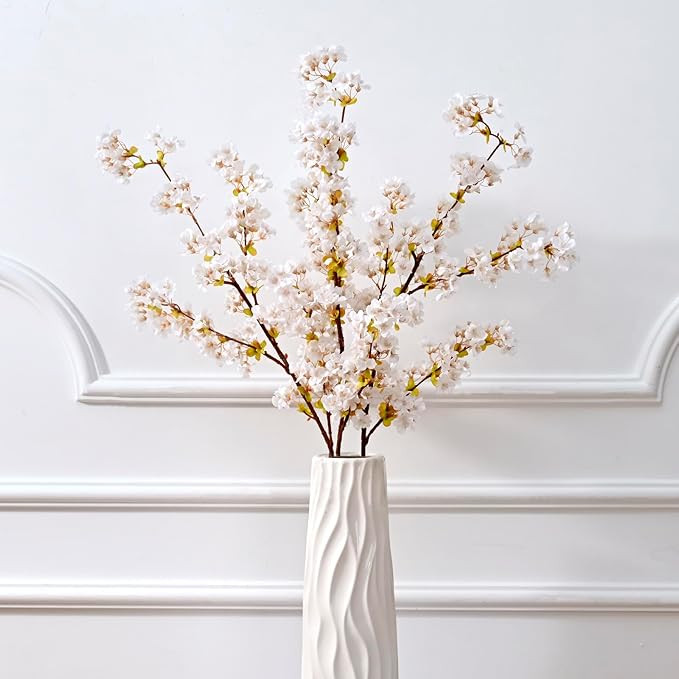 Yinhua 39 Inch Artificial Cherry Blossom Branches Flowers Stems Silk Tall Fake Flower Arrangement... | Amazon (US)