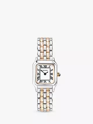 Sekonda 40555 Women's Square Roman Numeral Bracelet Strap Watch, Silver/Rose Gold | John Lewis (UK)