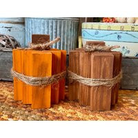 Handmade Set Of 2 Wood Rustic Pumpkins With Twine, Pumpkin. Fall Decorations, Fall, Harvest, Pumpkin | Etsy (US)