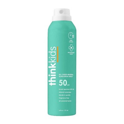 thinkkids All Sheer Mineral Sunscreen Spray with Non-Nano Zinc Oxide; UVA/UVB Protection - Water Resistant SPF 50 - 6oz | Target