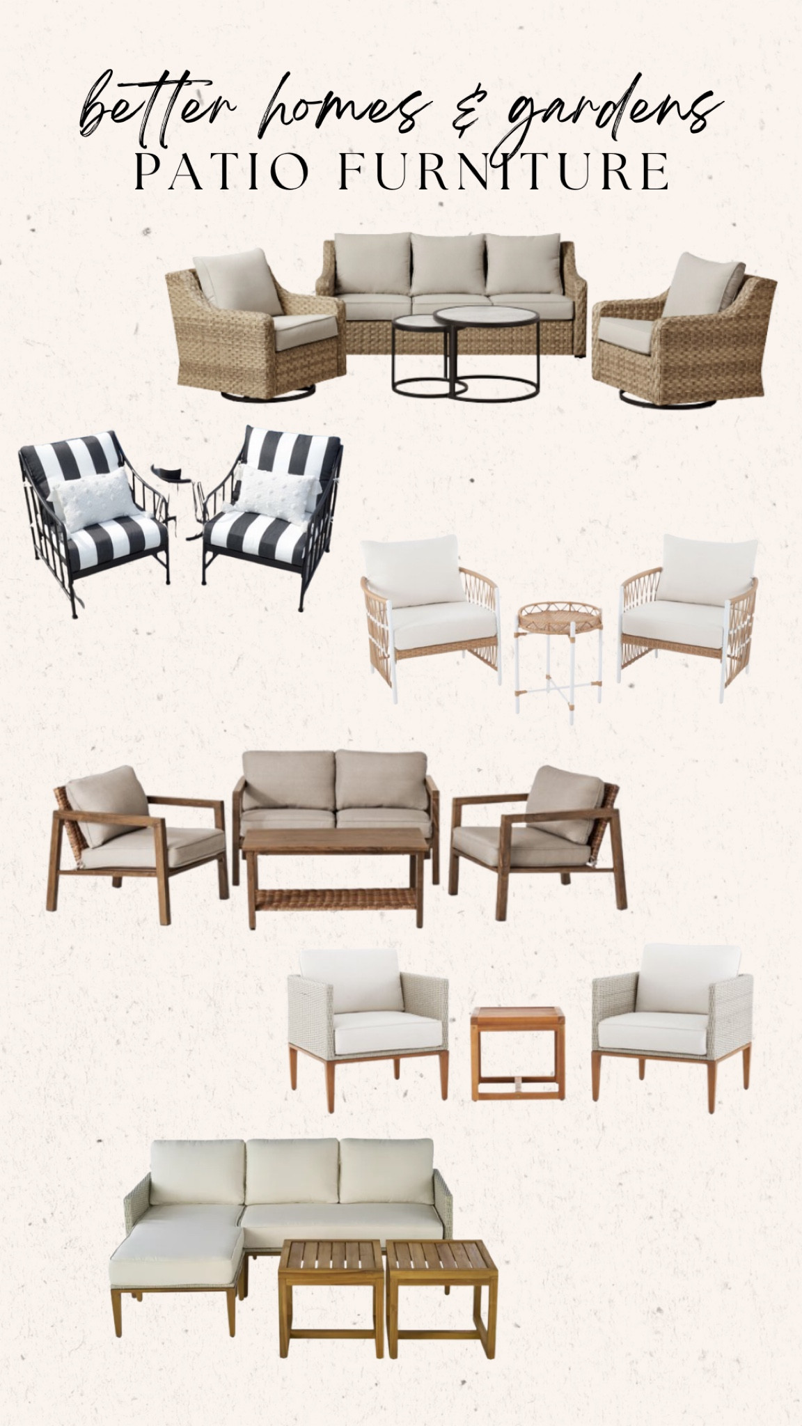Better homes and gardens patio furniture. We have had the top one for 2 years and LOVE it. Such great quality! #ltkpatio #patiofurniture

#LTKSeasonal #LTKhome