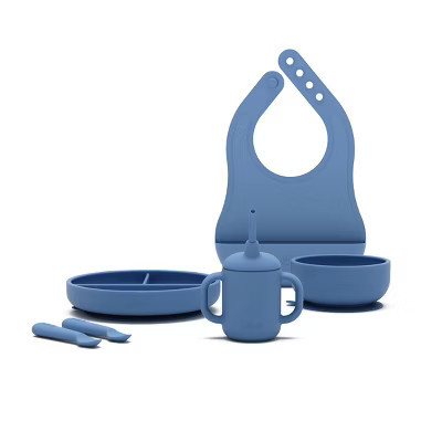 Lalo 6pc Silicone First Bites Full Kit Feeding Set - Blueberry | Target