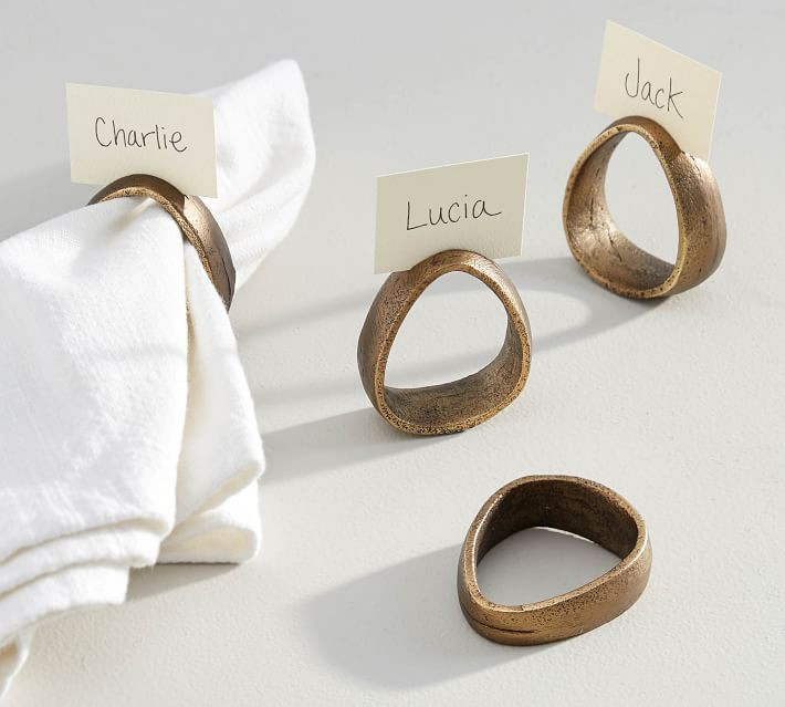 Austin Tumbled Metal Place Card Holders - Set of 4 | Pottery Barn (US)