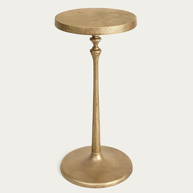 Vintage Brass Cast Iron Side Table Round Accent Table for Living Room Drink Cocktail Martini Tabl... | Amazon (US)