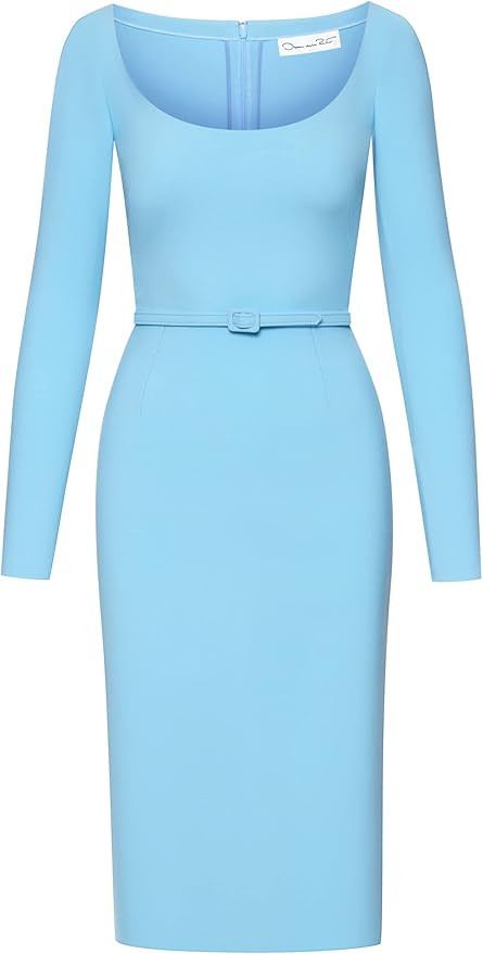 Amazon.com: Oscar de la Renta, Scoop Neck Pencil Dress : Luxury Stores | Amazon (US)