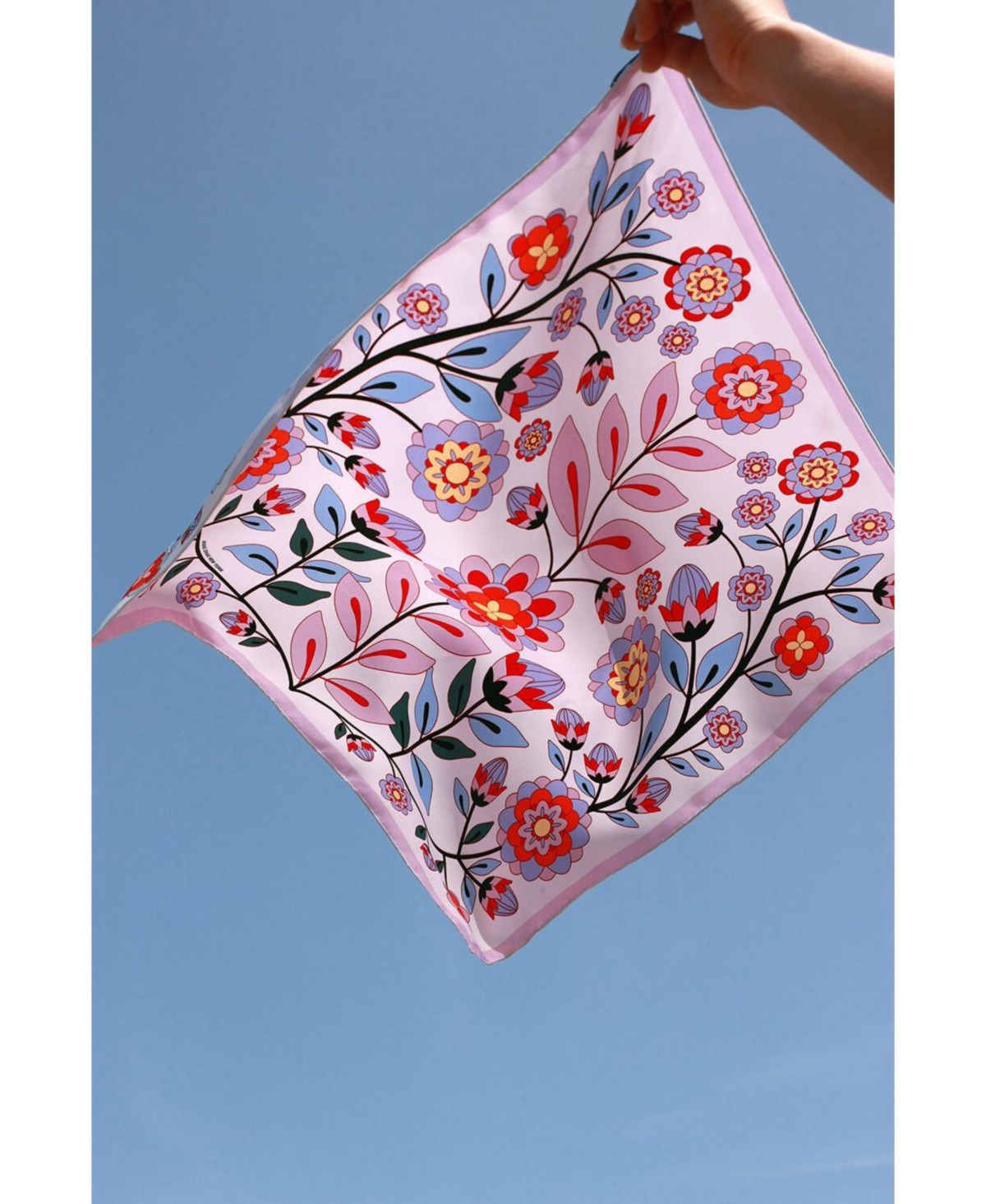 Jessie Zhao New York Double Sided Silk Scarf Of Pink Garden - Pink and blue | Macy's