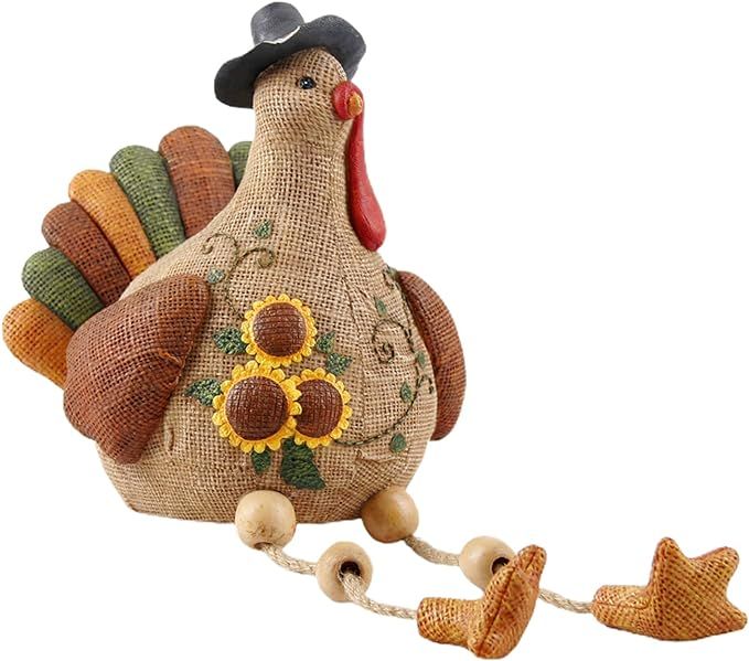 SAHLA 9.8 Inch Thanksgiving Turkey Ornament Be Thankful Resin Turkey Decoration Turkey Tabletop C... | Amazon (US)