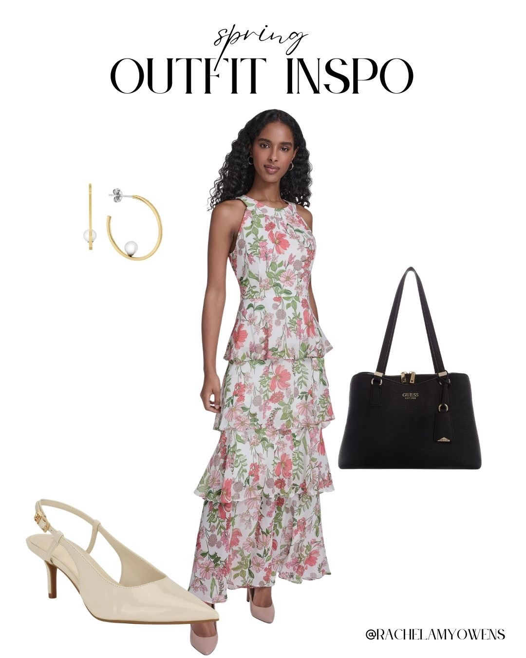 Embrace the beautiful new season with this gorgeous tiered floral maxi dress! The tiered silhouette creates effortless movement, perfectly complemented by classic cream slingbacks and a sophisticated black tote bag. 🌸👜
Accessorized with delicate pearl-drop hoop earrings, this elegant ensemble is absolutely perfect for bridal showers, spring brunches, or a daytime date. ✨👗
#springfashion #floralmaxi #outfitinspo #springstyle #classicstyle #dressseason #chicootd

#LTKSeasonal #LTKootd