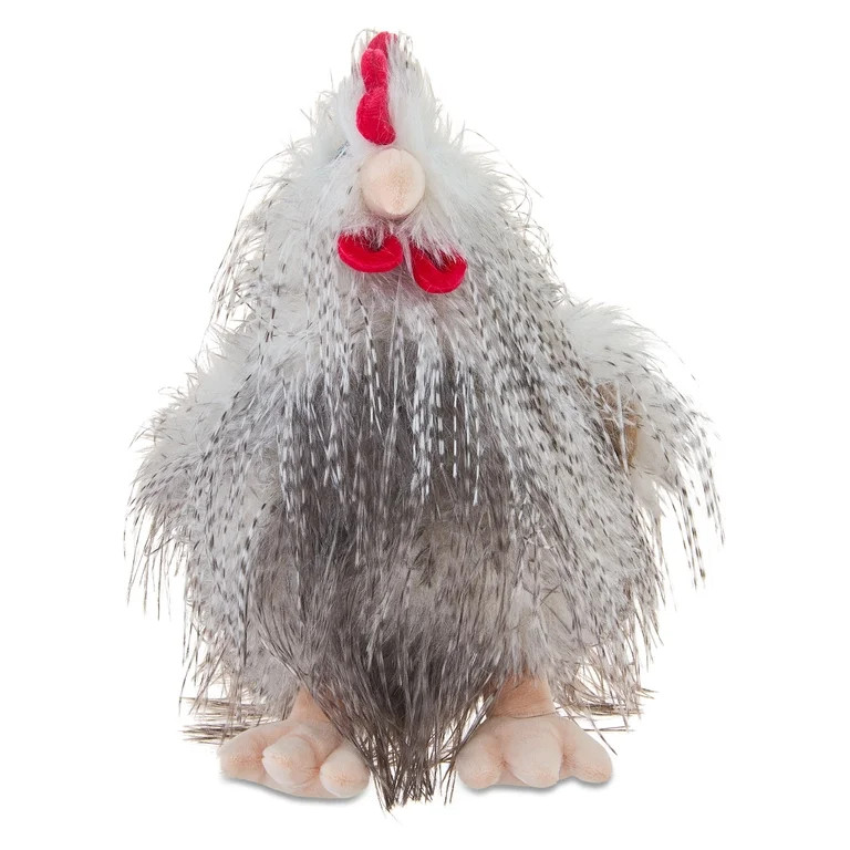 Large Shaggy Rooster Plush, Gray/White/Red, 14", Easter by Way To Celebrate | Walmart (US)