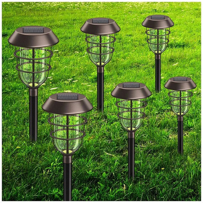 Black Low Voltage Solar Powered Integrated LED Pathway Light Pack | Wayfair North America
