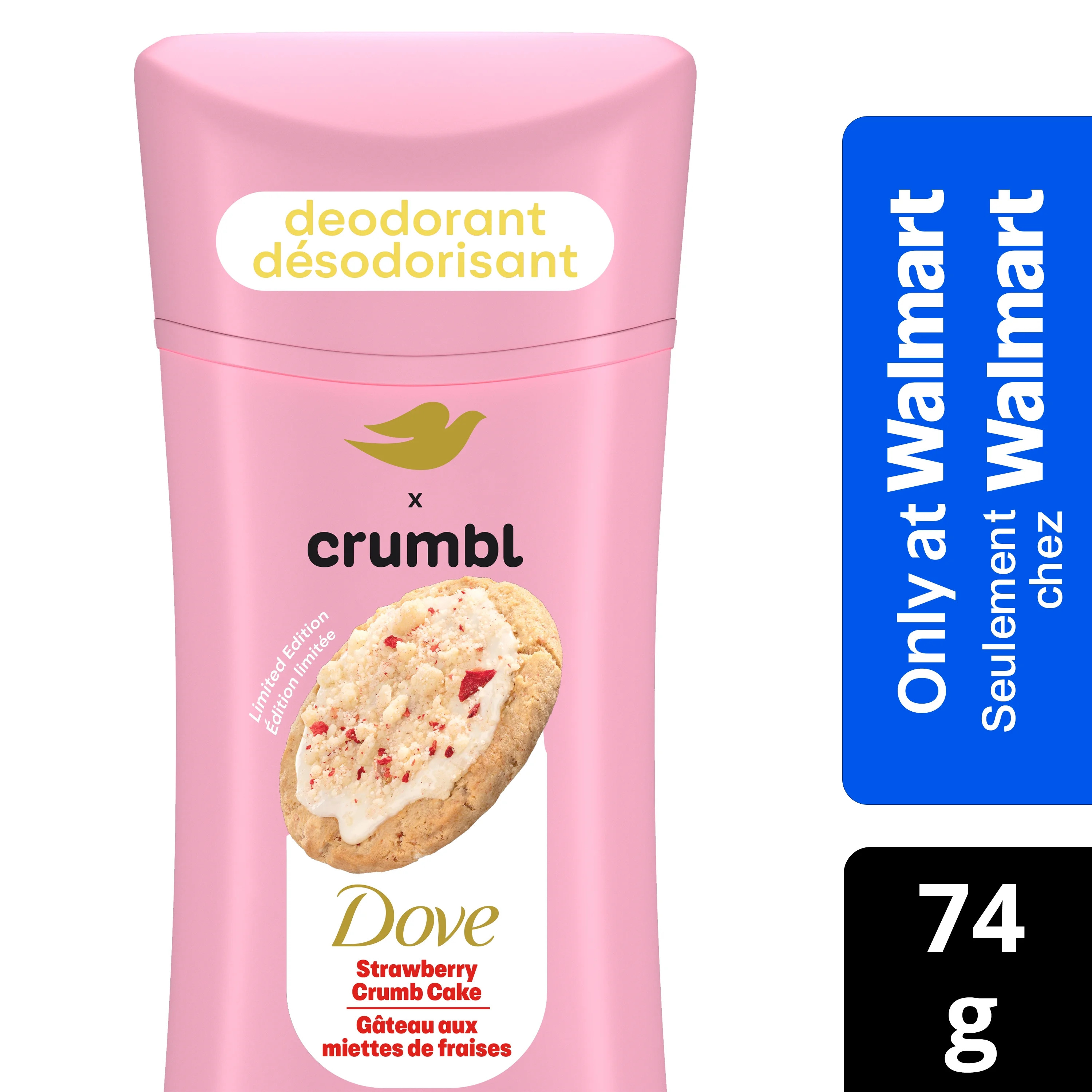 Dove Crumbl Aluminum-Free Deodorant Stick Strawberry Crumb Cake, 74 g | Limited Edition | Walmart (CA)