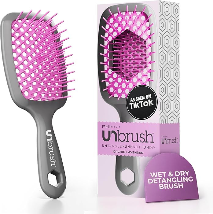 FHI Heat UNbrush Detangling Brush for Pain-Free Brushing on All Wet or Dry Hair Types — Durable... | Amazon (US)