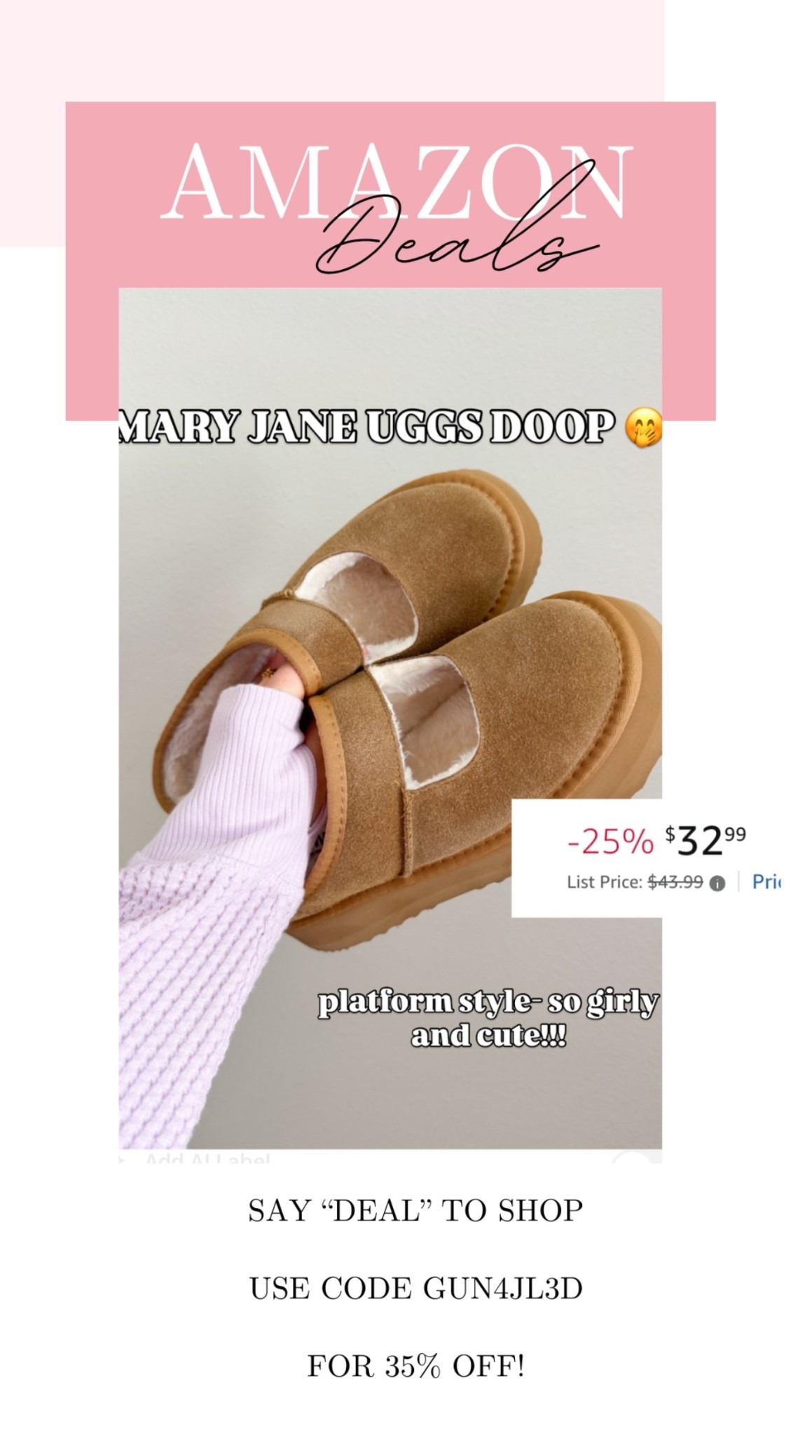 Platform Mary Jane’s Ugg style!! And on deal today! 

#LTKSaleAlert #LTKMidsize