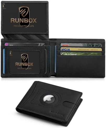 RUNBOX Wallet for Men Slim Rfid Leather 2 ID Window With Gift Box | Amazon (US)