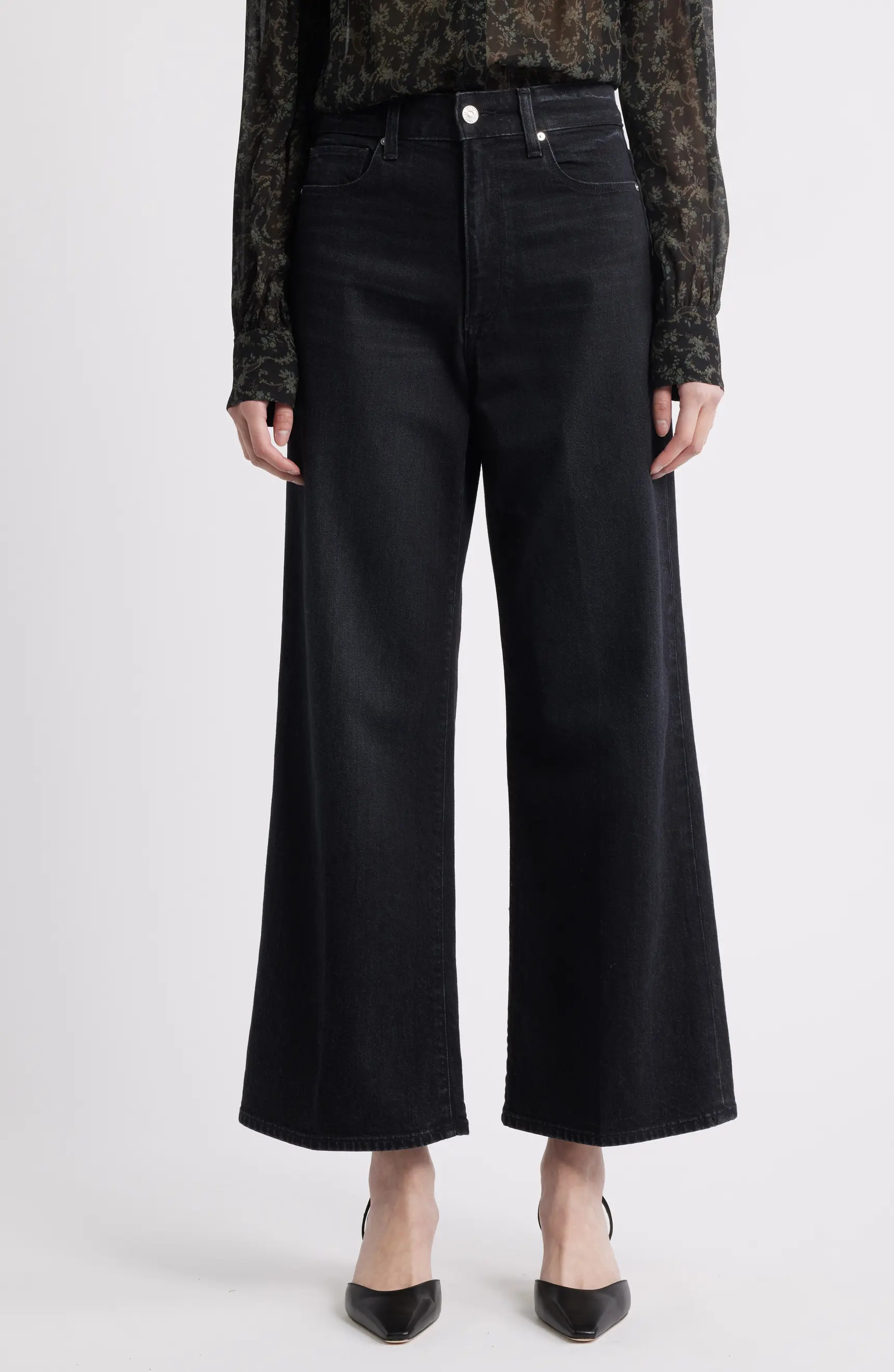 PAIGE Anessa High Waist Ankle Wide Leg Jeans | Nordstrom | Nordstrom