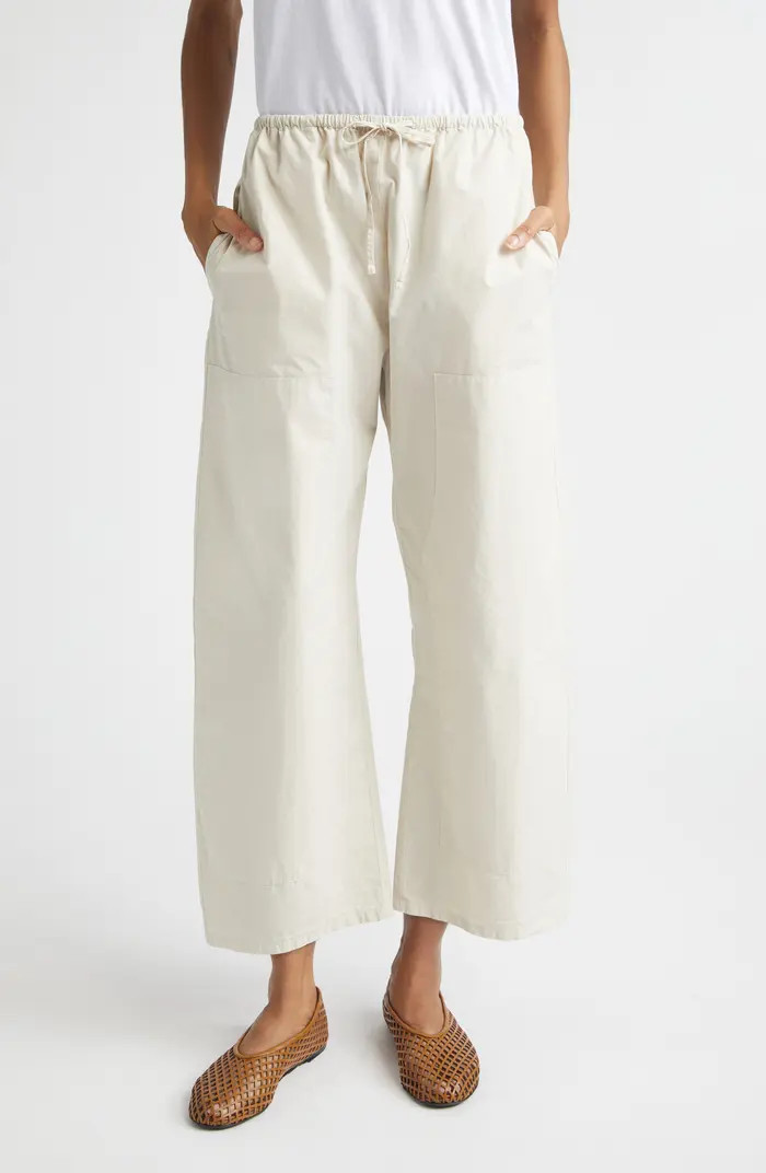 Kyoto Cotton Drawstring Utility Crop Pants | Nordstrom