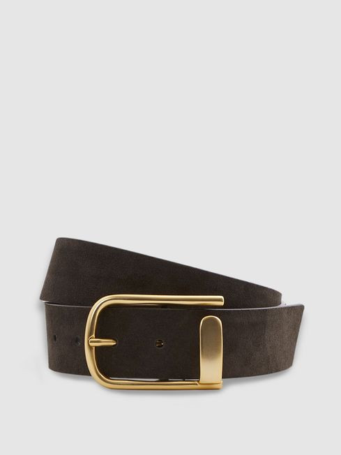 Iyla
                Suede Half Keeper Belt | Reiss UK
