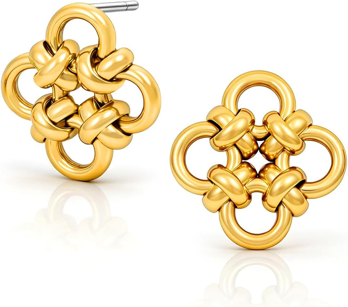 Unique Gold Knot Dangle Earrings - Hypoallergenic & Light for all-day, Dainty Gift for Women | Amazon (US)