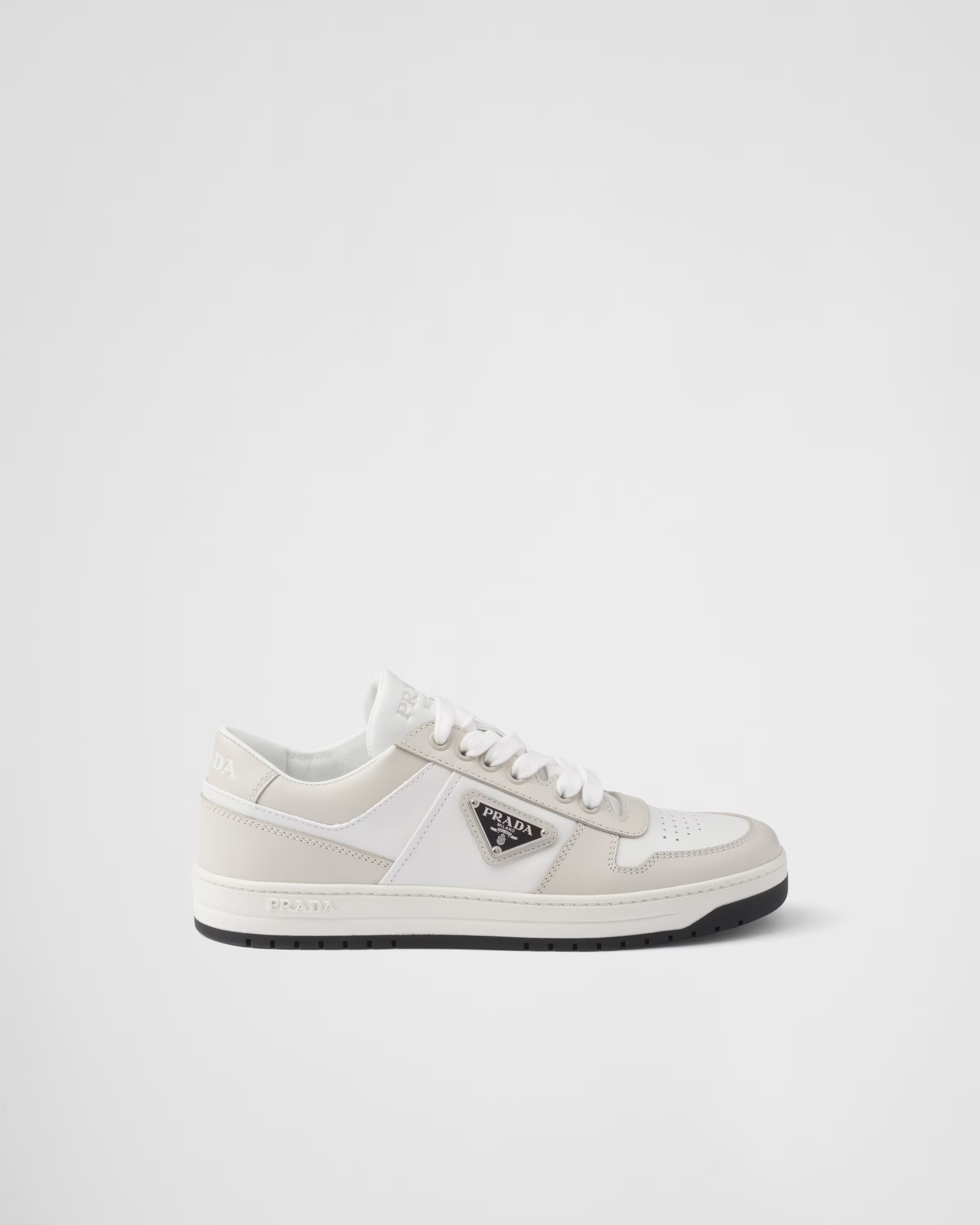 Downtown leather sneakers | Prada US