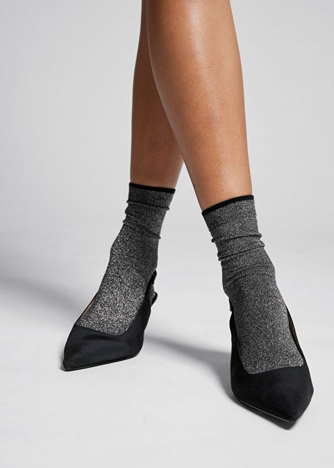 Silver Glitter Ankle Socks | & Other Stories US