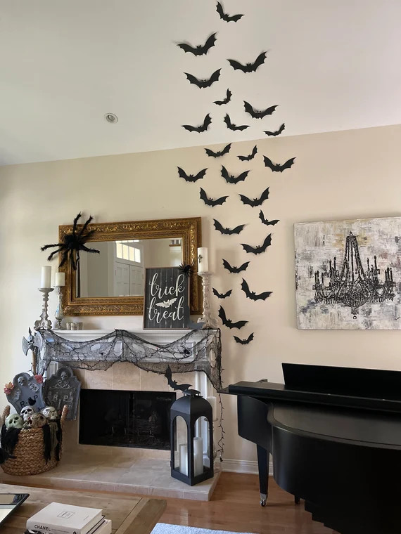 Black Bat Wall Hanging  35 Pieces  Three Sizes Card Stock - Etsy | Etsy (US)