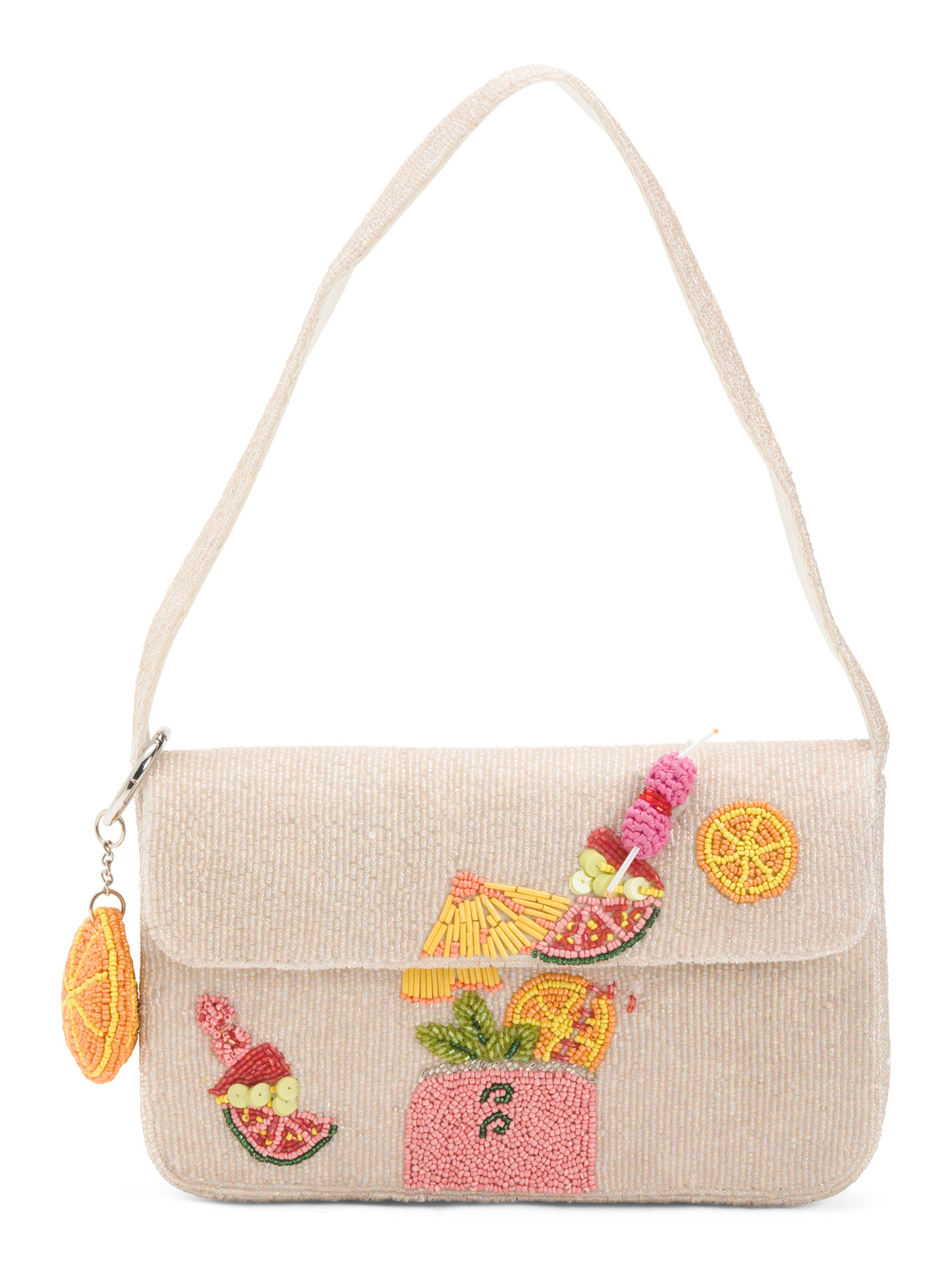Beaded Berry Blossom Flap Shoulder Bag | TJ Maxx