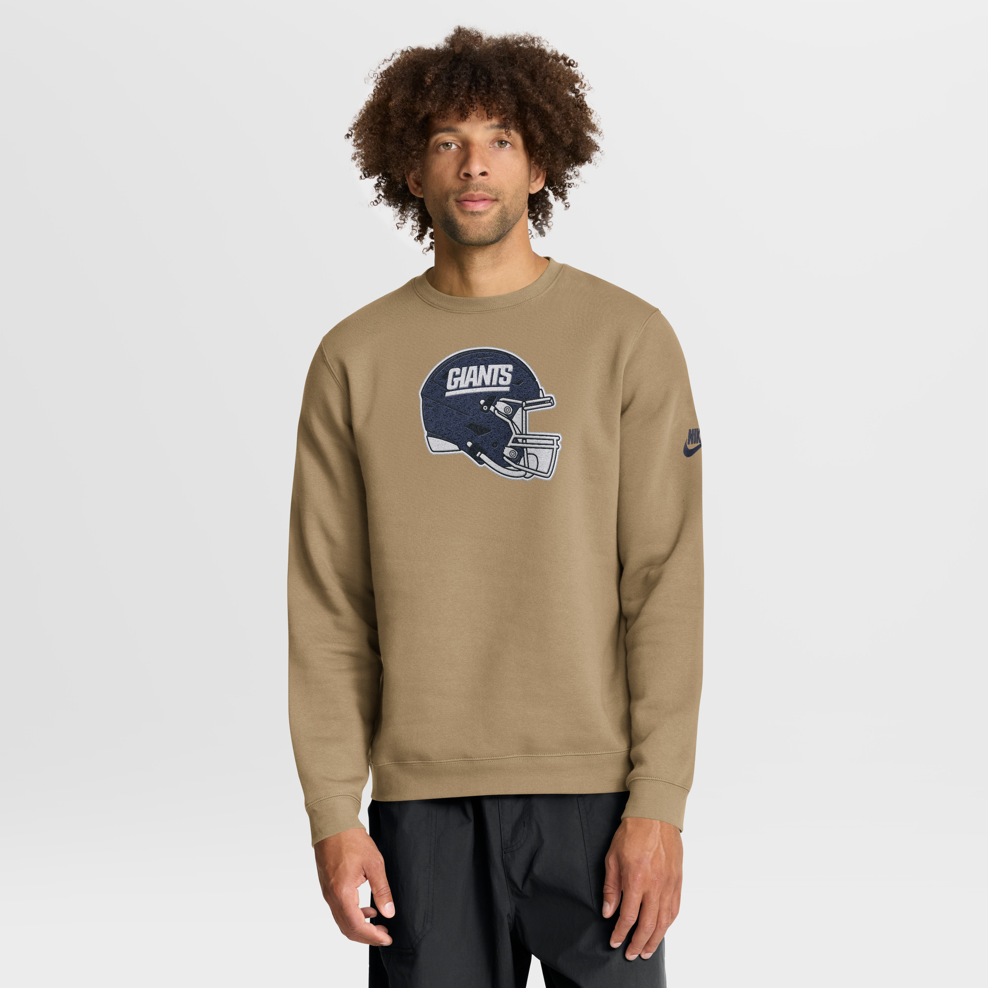 Men's Nike Tan New York Giants Swing Pass Rewind Club Pullover Sweatshirt | Fanatics