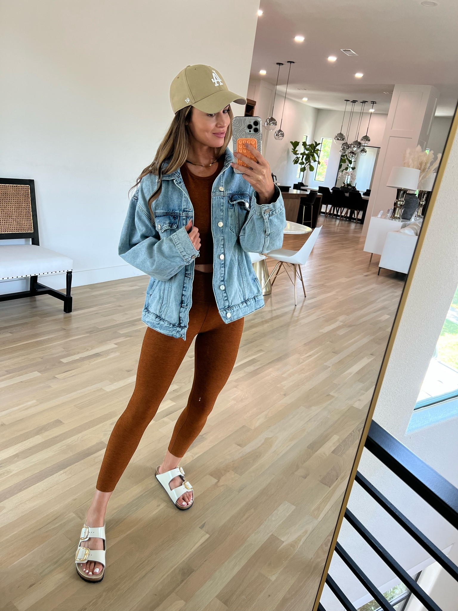 NORDSTROM SALE OUTFIT IDEA🚨
—
Workout, leggings, Pilates, Beyond Yoga, Matching Set, Jean Jacket, Baseball Hat, Birkenstock, sandals, slide on shoes 

#LTKFind #LTKxNSale #LTKsalealert