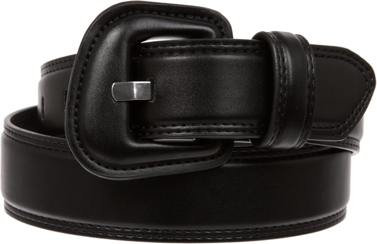 Beltiscool Women's 1.5" Fashion Faux Leather Belt with Sculpted Padded Buckle for Jeans, Dresses ... | Amazon (US)