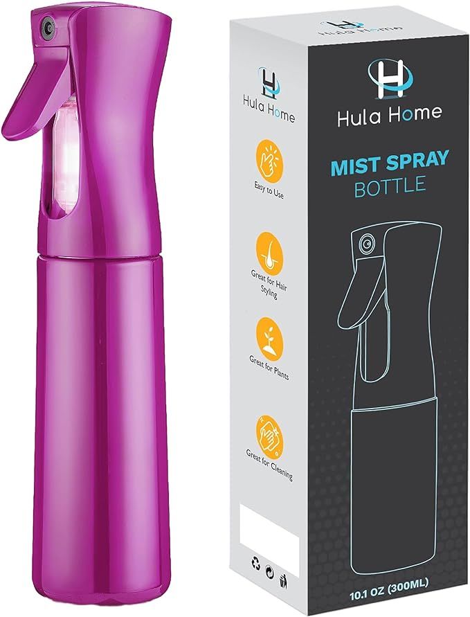 Hula Home Continuous Spray Bottle for Hair (10.1oz/300ml) Empty Ultra Fine Plastic Water Mist Spr... | Amazon (US)